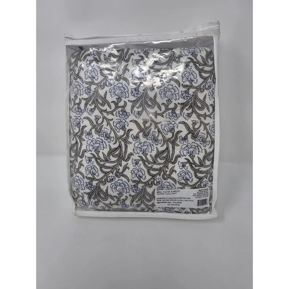 COMPANY STORE EURO QUILTED SHAM CAMRYN PATCHWORK 25 IN X 26 IN